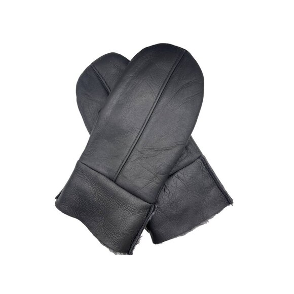 Shearling Sheepskin Leather Mittens – Unisex Winter Fur Mittens - Picture 6 of 8